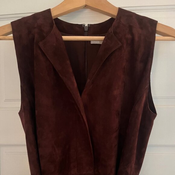 Vince 100% Lamb leather Suede Dress - 4 - Picture 2 of 15